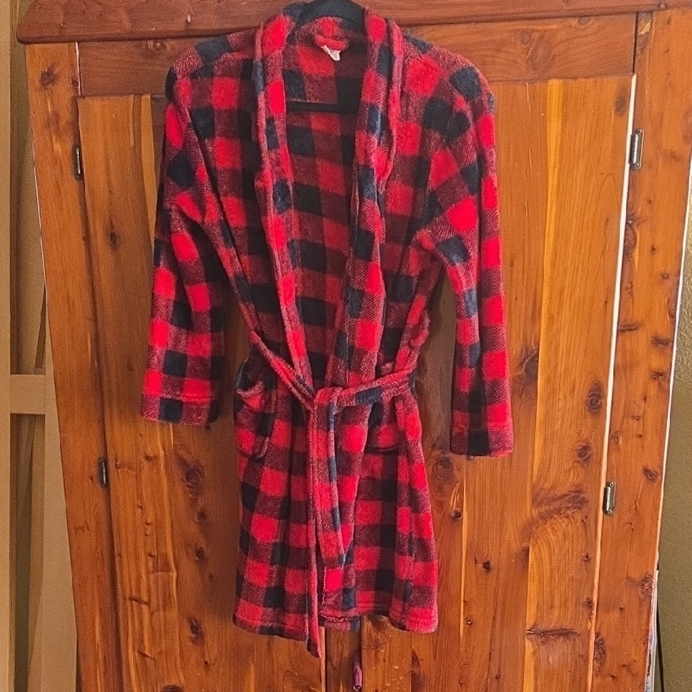 Faded Glory Red and Black Kids Pajama Robe